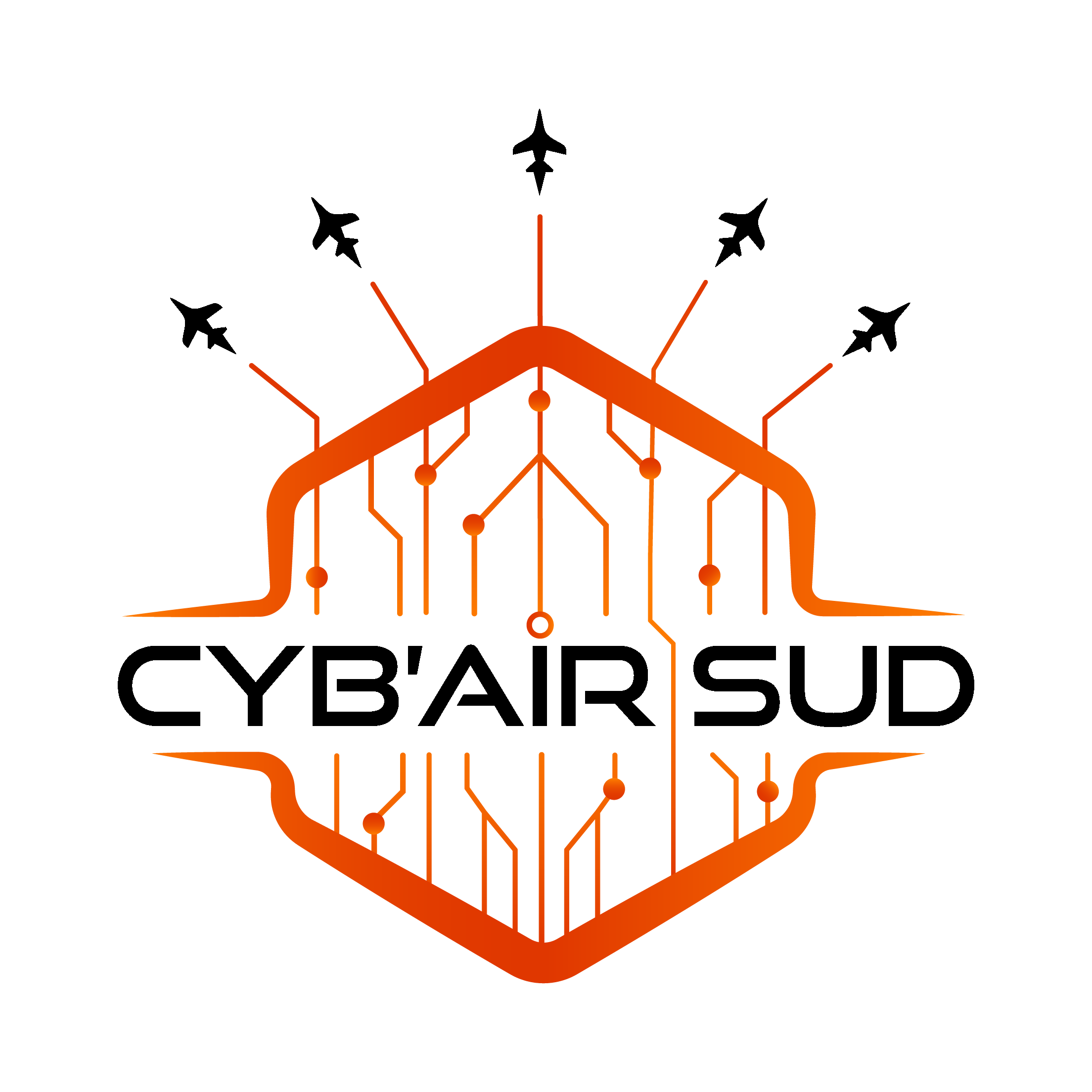 Logo Cyb Air Sud noir sur fond transparent